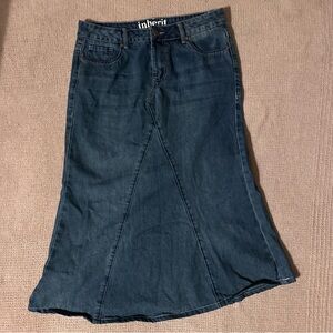 The Inherit Clothing Company Women's Blue Denim A-Line Long Skirt Size 6